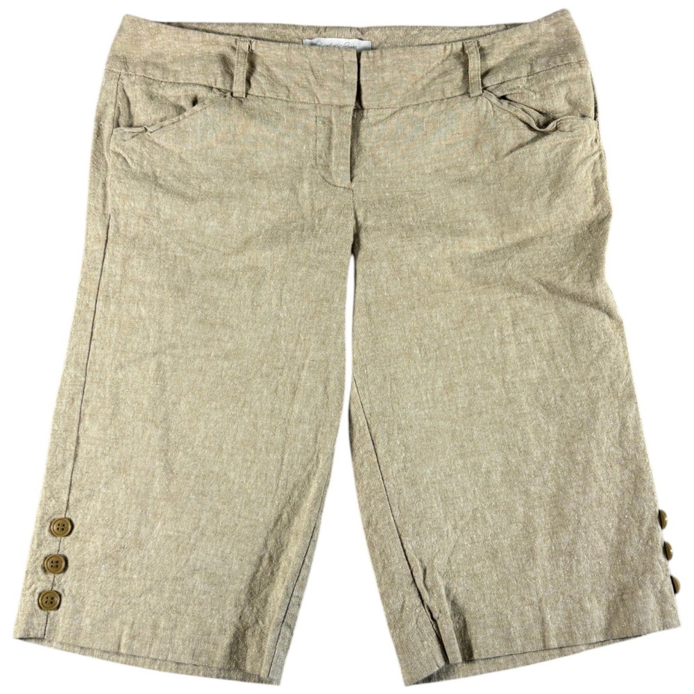VTG Charlotte Russe Bermuda Shorts Womens 5 Khaki Y2K Heritage Midrise Stretch